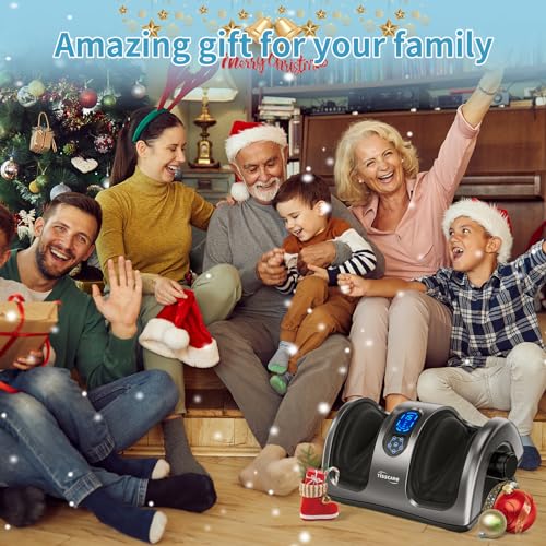 TISSCARE Shiatsu Foot Massager with Heat: Foot Massager Machine for Neuropathy, Plantar Fasciitis and Pain Relief-Massage Foot, Leg, Calf, Ankle with Deep Kneading Heat Therapy, Gift for Woman, Man