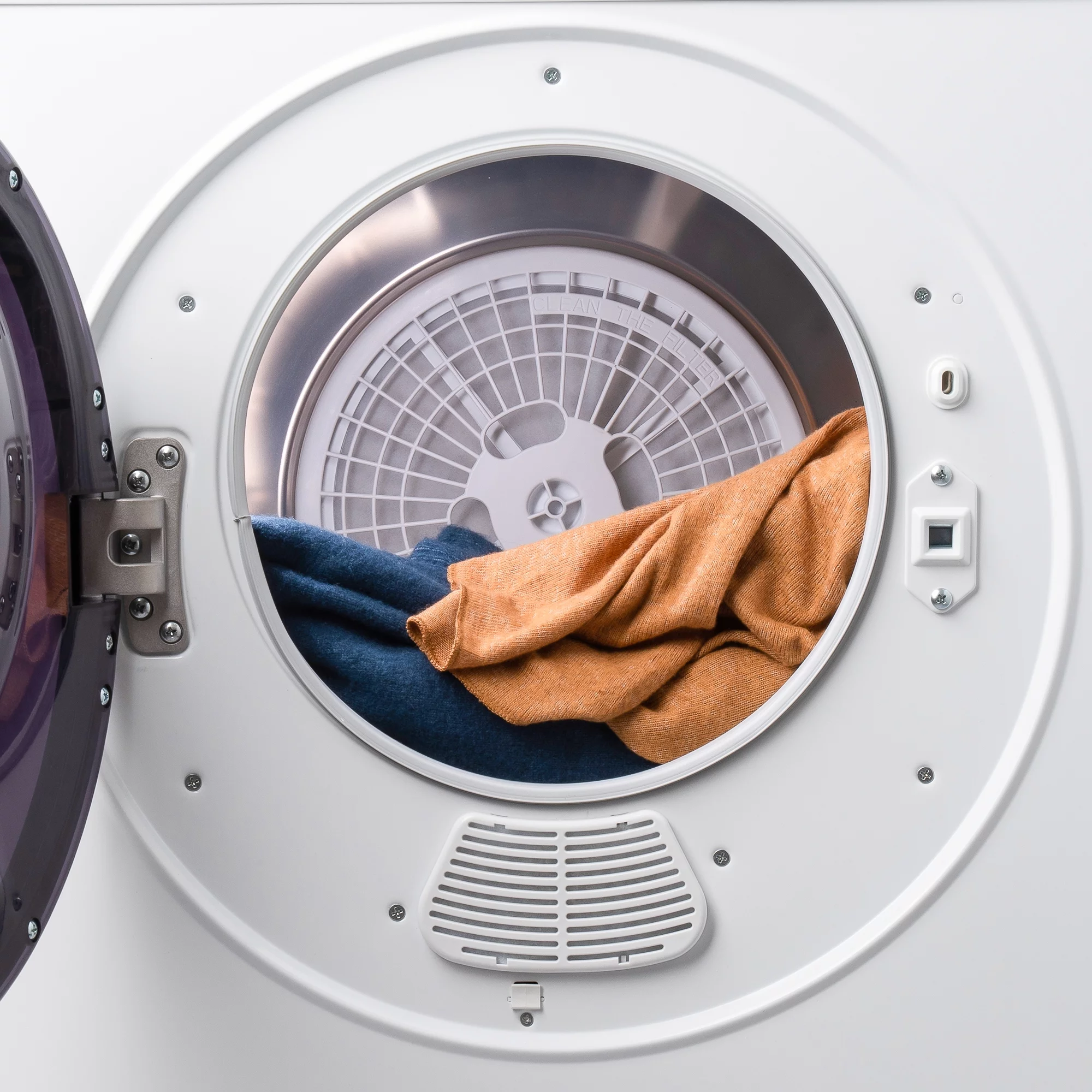 Portable Laundry Dryer With Easy Knob Control for 5 Modes, Stainless Steel Clothes Dryers, for Home, Dorm, Apartment And Rv, Wall Mount Kit Included