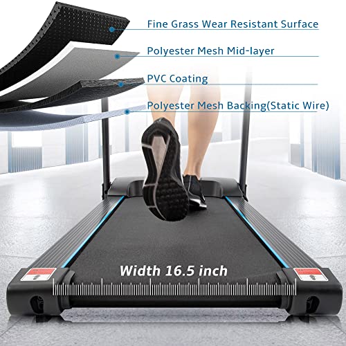 Merax Portable Treadmill for Home, 3.5HP Electric Motorized Running Machine with 10MPH Speed, Large Running Surface, 12 Programs, Speakers, Incline, LCD and Pulse Monitor for Running Walking