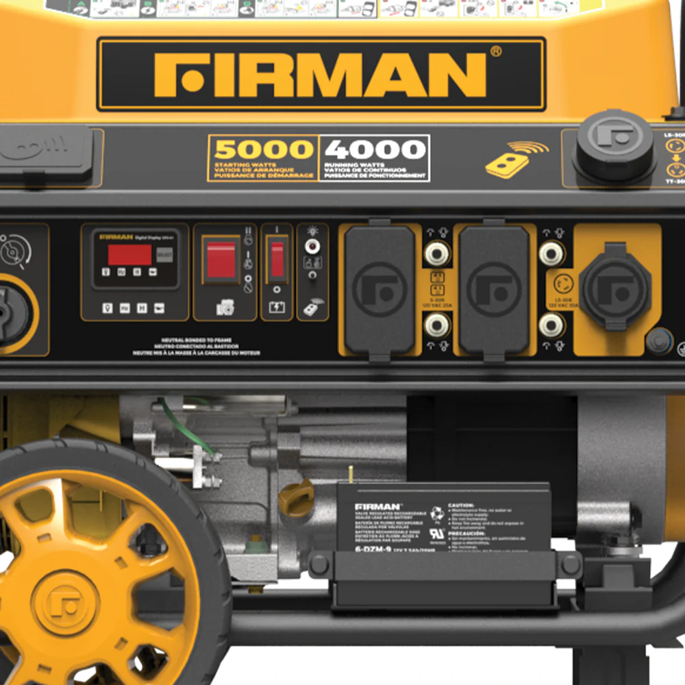 FIRMAN P04001 5000/4000 Watt Remote Start Gas cETL & CARB Certified Portable Generator