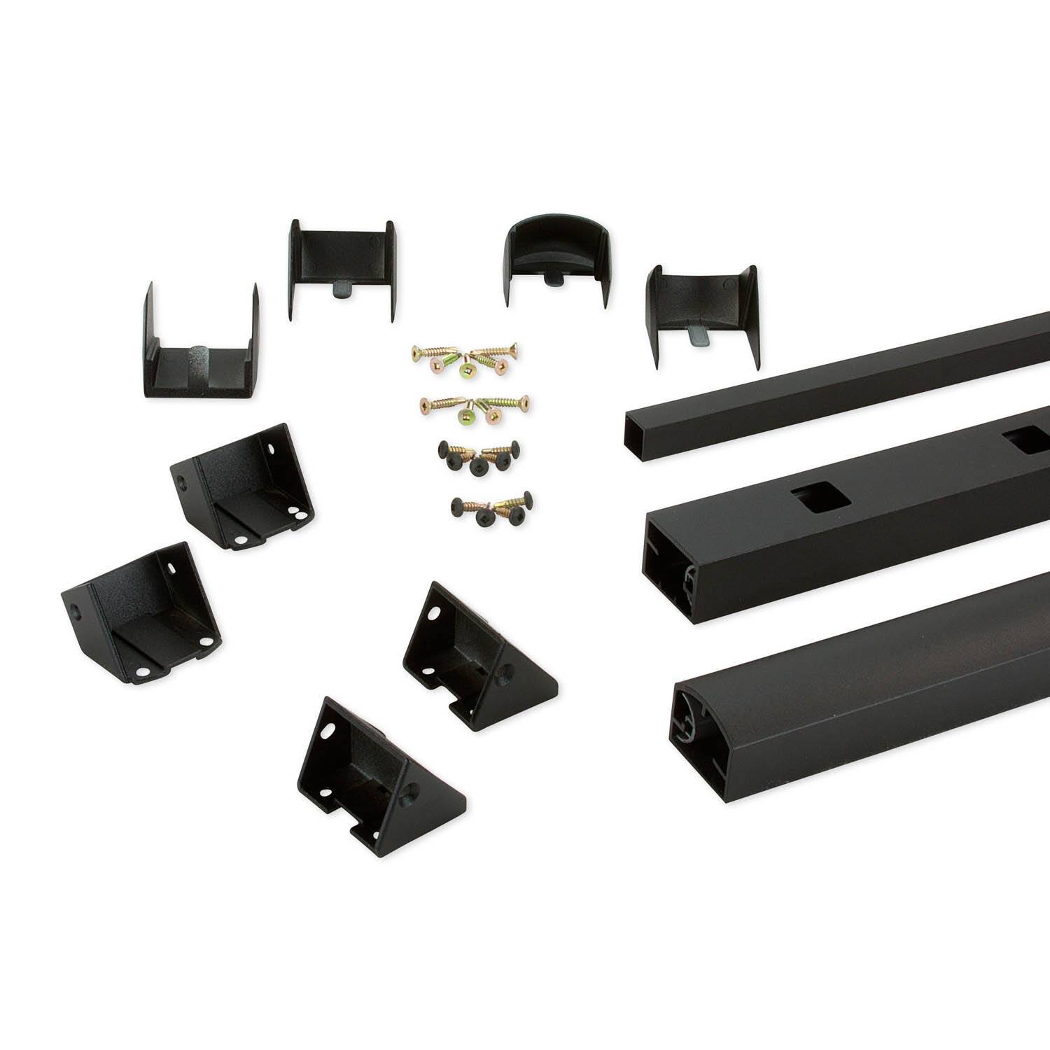 Westbury Tuscany 8 ft. x 36 in. Textured Black Aluminum Rail Kit Stair