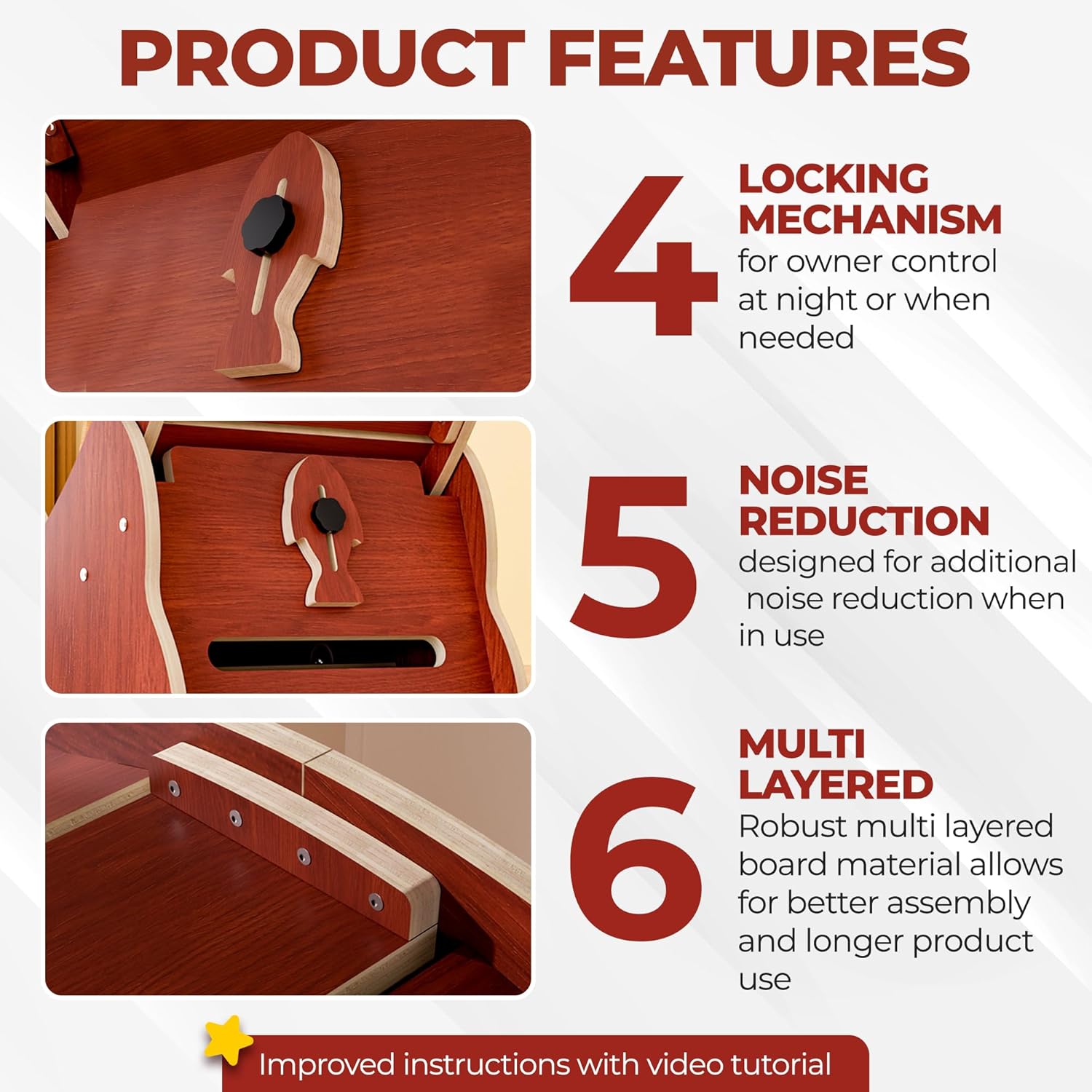 Cat Exercise Wheel - Larger Wheel for Any Size Cat - Stable and Quiet Cat Wheel Exerciser for Indoor Cats - Wooden Cat Treadmill with Carpeted Runway - Easily Assembled Cat Running Wheel
