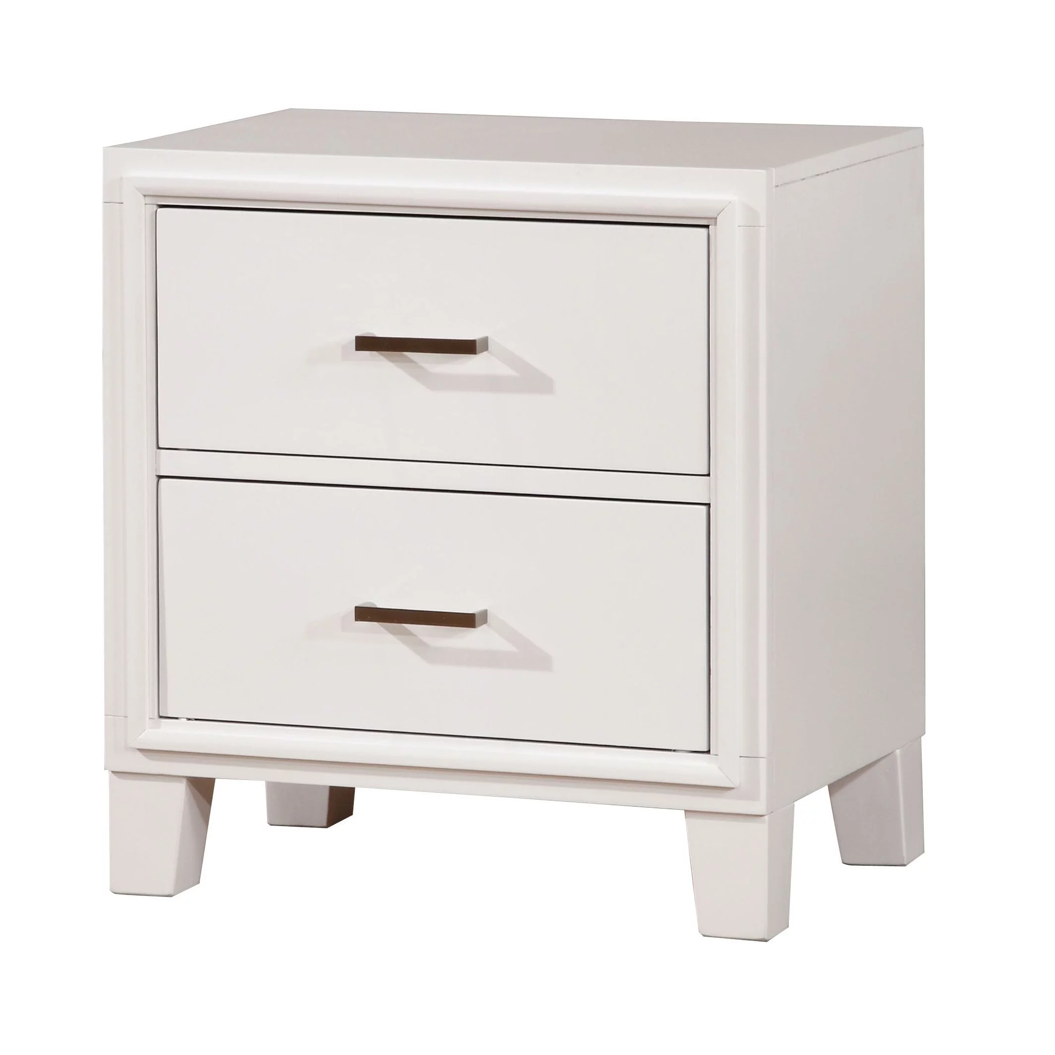 Furniture of America Malt Contemporary White Wood 2-Drawer Nightstand by