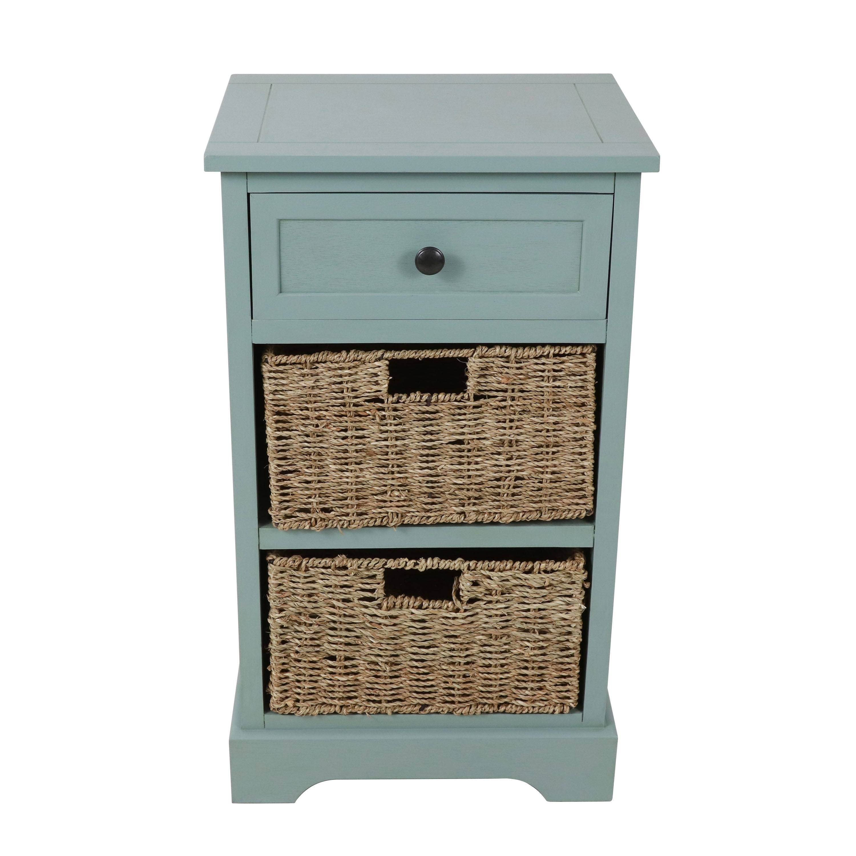 The Gray Barn Tudor Rose 1-Drawer 2-Basket Accent Chest - Rosie Mae