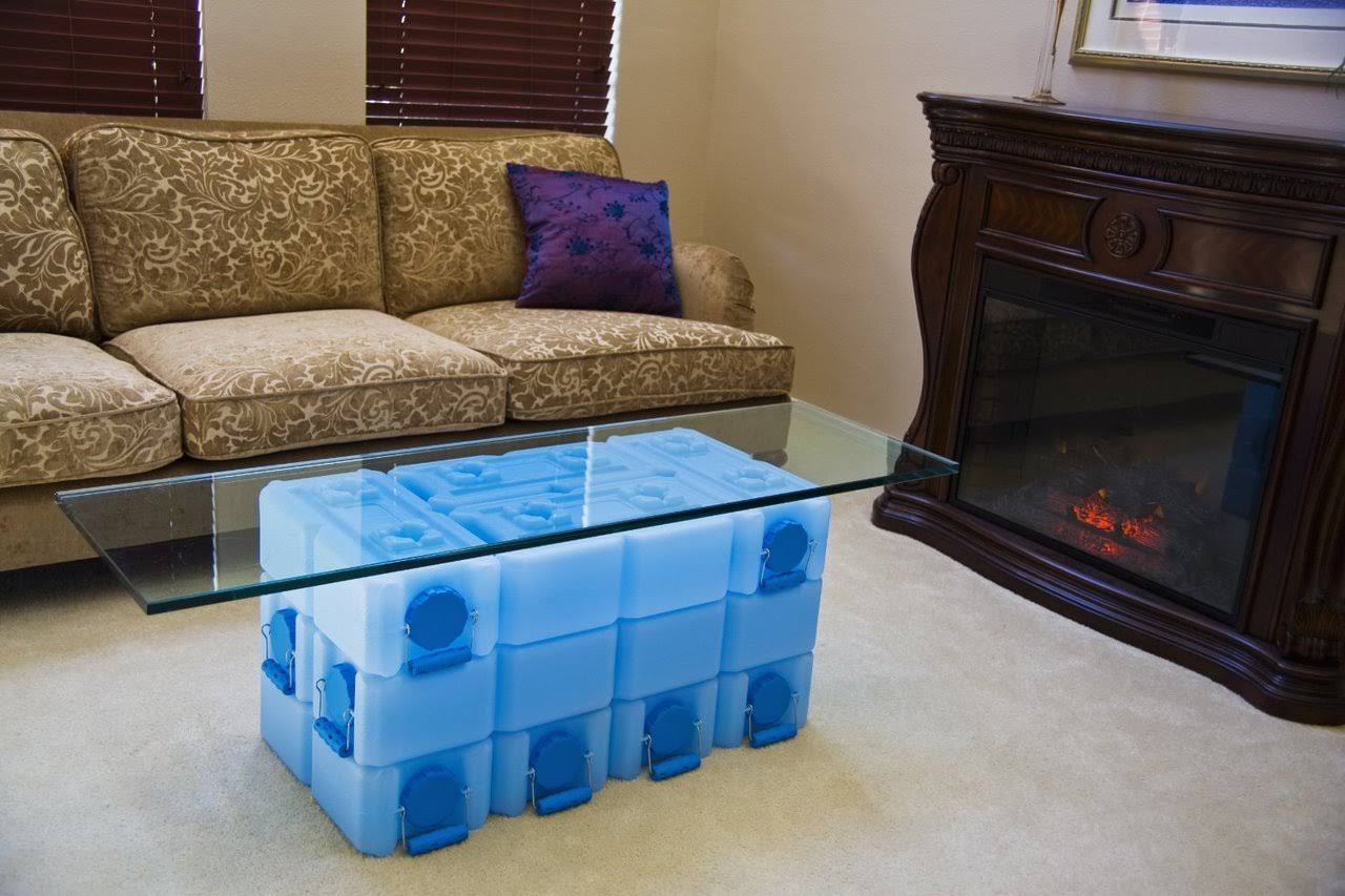 WaterBrick - Emergency Water and Food Storage Containers - 8 Pack Blue