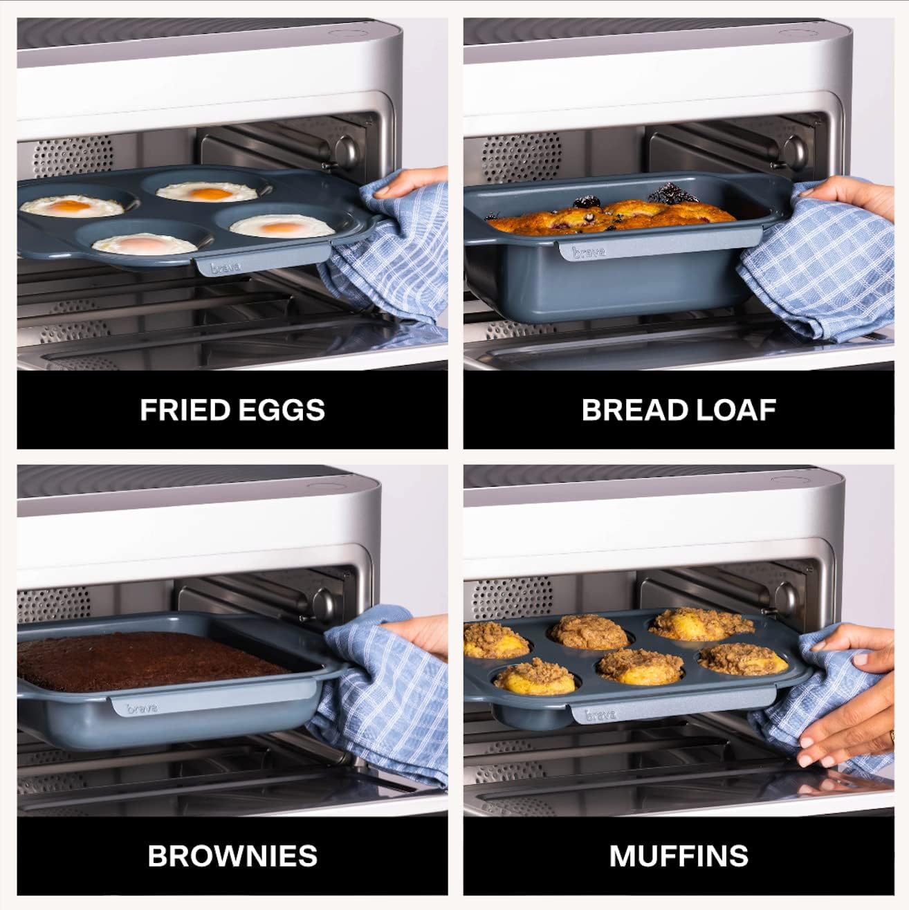 Brava Oven Bake & Breakfast Set: 10-in-1 Touchscreen Countertop Smart Oven, Air Fryer, 6-Slice Toaster, Slow Cooker, Reheater, Dehydrator, Rice Cooker, Healthy & User Friendly, Auto-Shut Off, 1800W