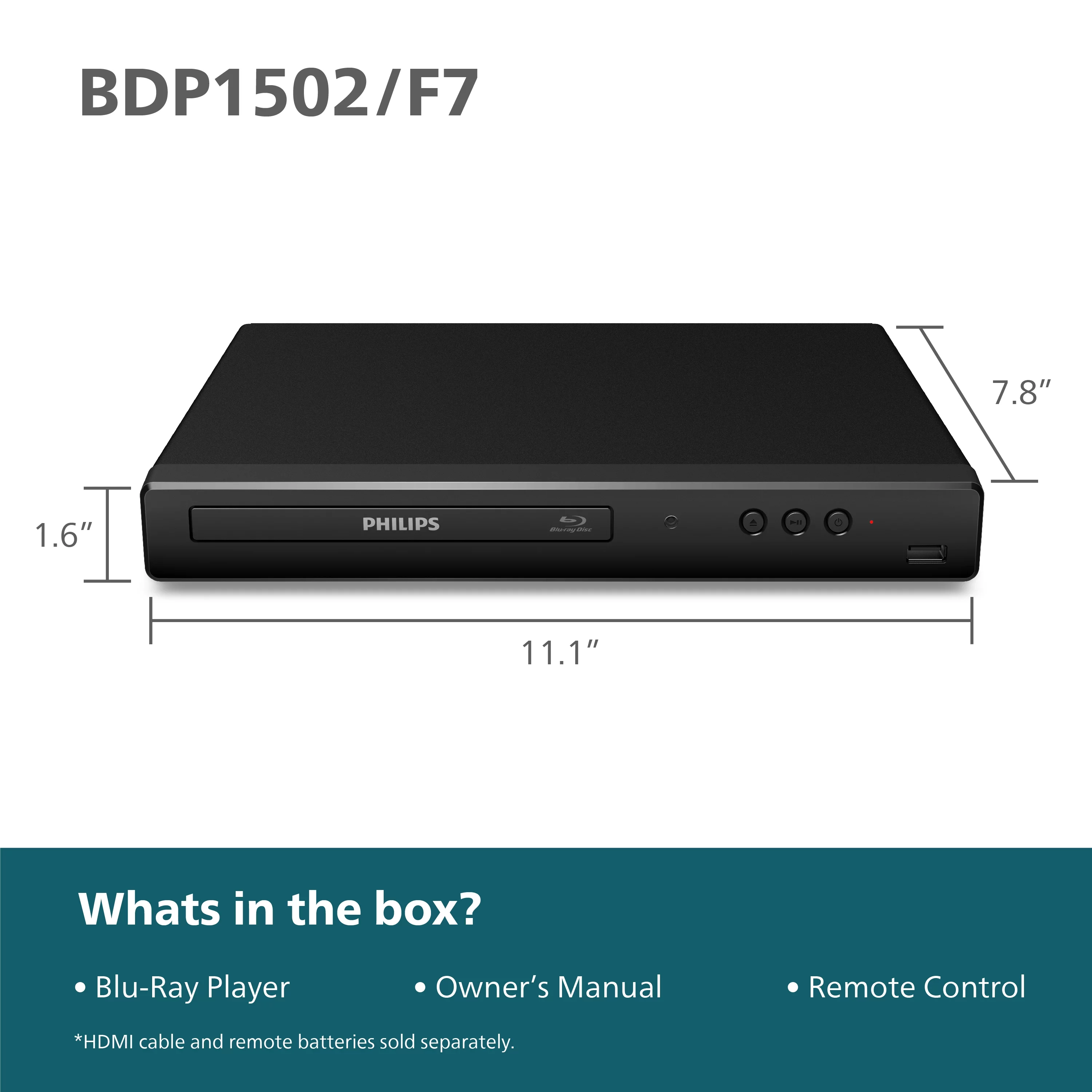Philips Blu-Ray and DVD Player - BDP1502/F7