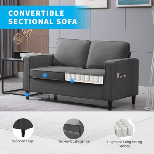 Loveseat Sofa Small Love Seat Couches for Small Spaces,54" Loveseat Sofa Small Couch Two Seats Modern Comfy Couch for Bedroom and Living Room Office Appartment