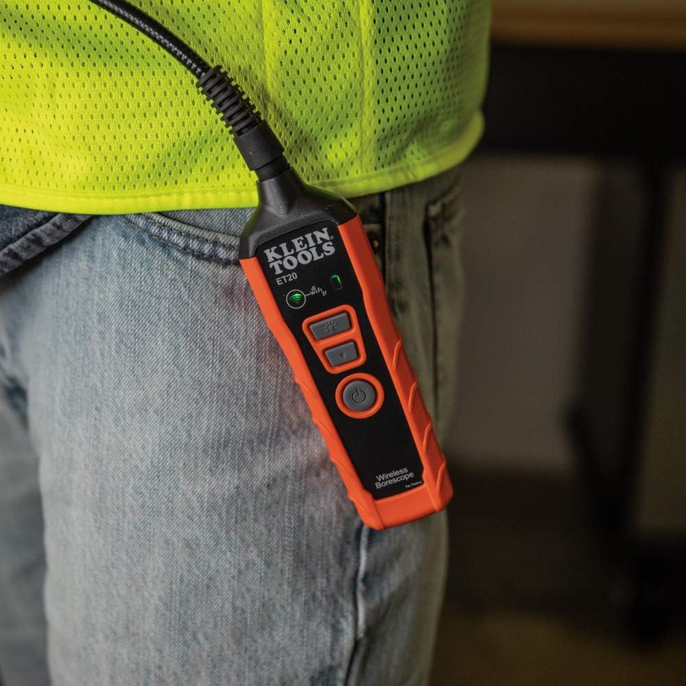 Klein Tools ET20 WIfi Borescope Inspection Camera with Rechargeable Lithium-Ion Battery and On-Board LED Lights