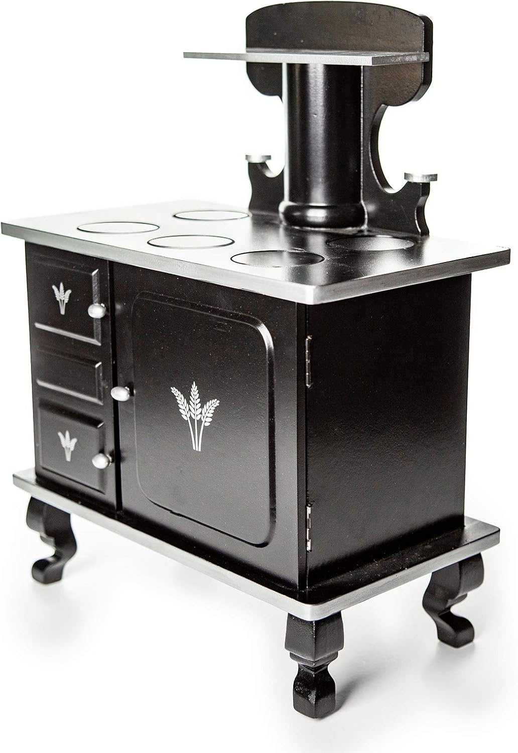 THE QUEEN'S TREASURES 18 Inch Doll Kitchen Furniture, Little House on The Prairie Fully Assembled Old Fashioned Wood Cook Stove, Oven, and Log Set, Compatible with American Girl 18 Inch Dolls