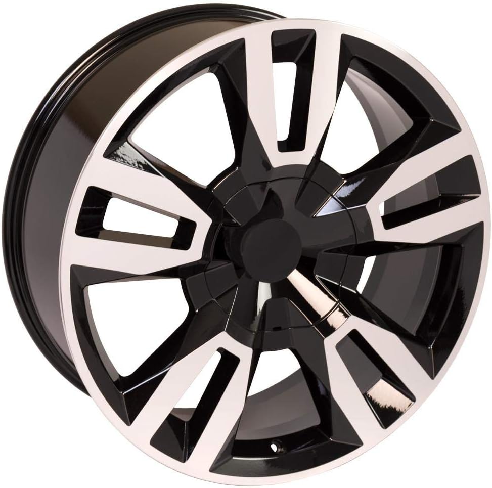 OE Wheels LLC 22 inch Rim Fits 6x139.7 Silverado Suburban Tahoe Sierra Yukon Escalade CV40 22x9 Black Machined Wheels Hollander: 5620