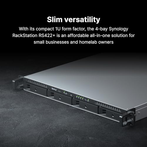 Synology 4-Bay Rackmount NAS RackStation RS422+ (Diskless),Black