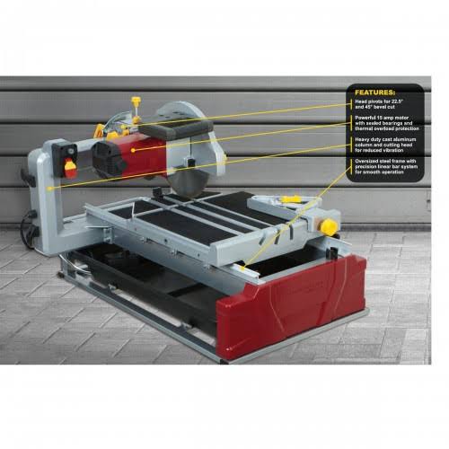 Chicago Electric 2.5 Horsepower 10x22 Industrial Tile/Brick Saw
