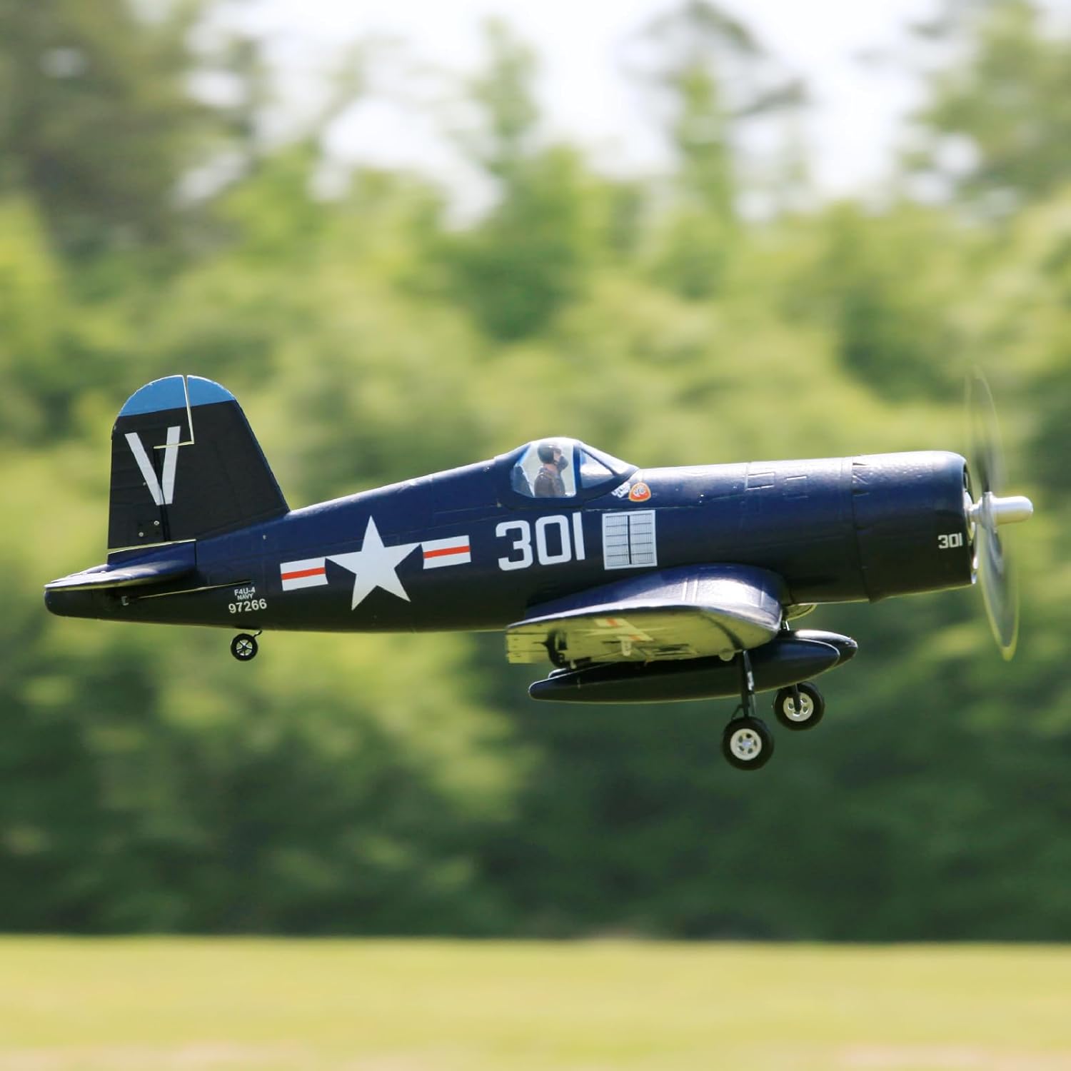 Fms Rc Planes for Adults Remote Control Airplane 800mm F4U Corsair V2 Blue 4 CH Hobby Rc Airplanes PNP (No Radio, Battery, Charger) and FS-SM001 New RC Flight Simulator Controller