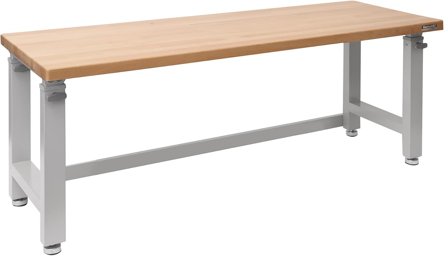 Seville Classics Heavy-Duty Wood Top Workbench Height Adjustable Desk, 72", Granite Grey