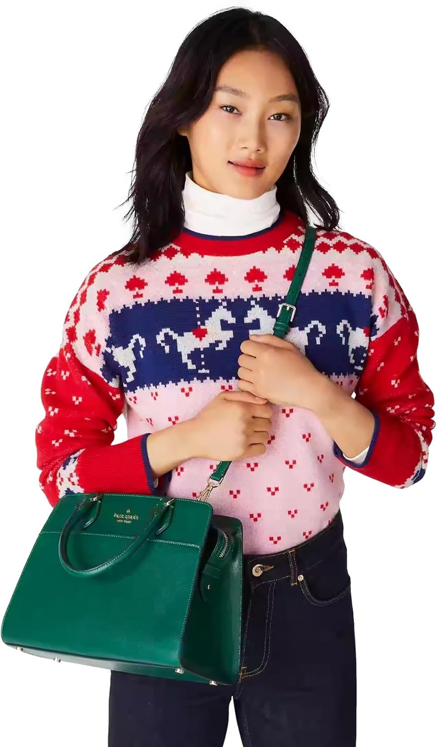 Kate Spade New York Women's Madison Saffiano Leather Medium Satchel Bag, Deep Jade