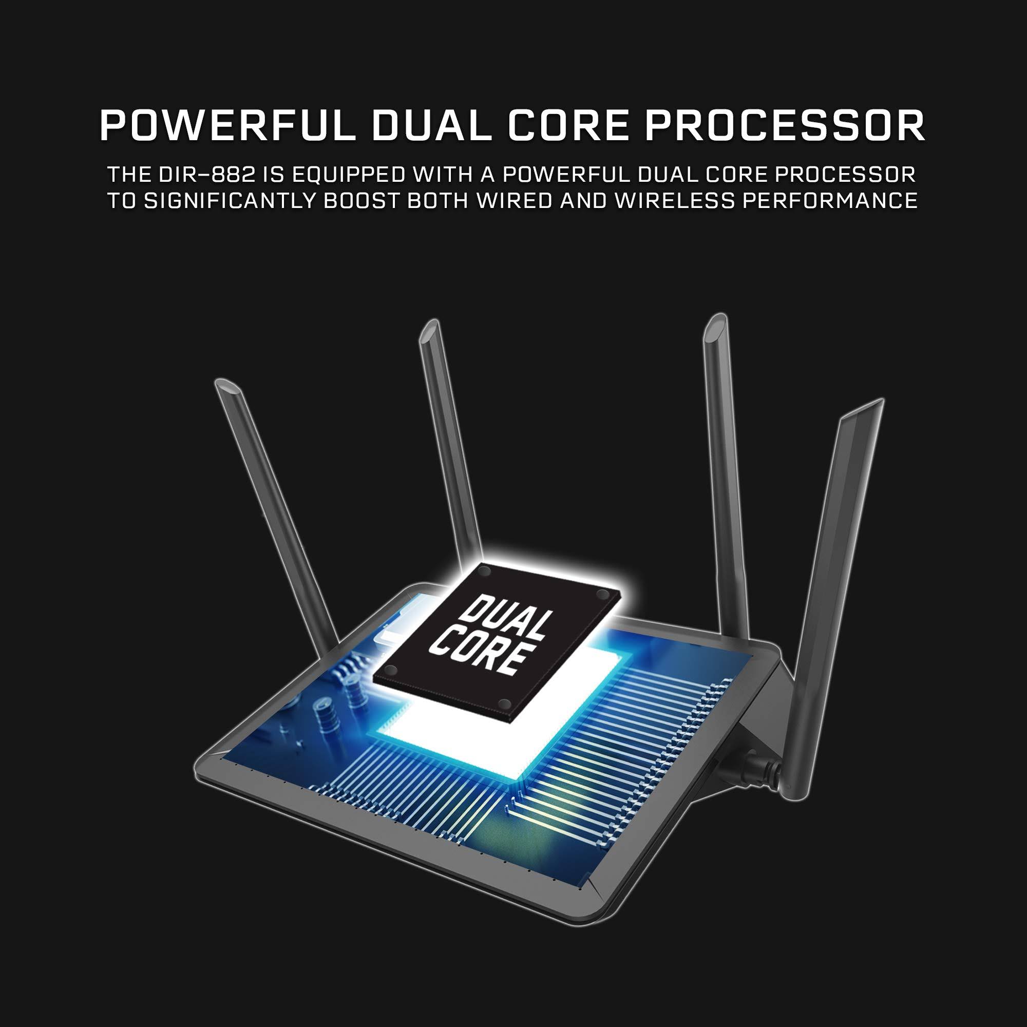 D-Link DIR-882 Wireless Router - 2533 Mbps - 2.4 GHz / 5 GHz - Gigabit Ethernet - 802.11b/a/g/n/ac