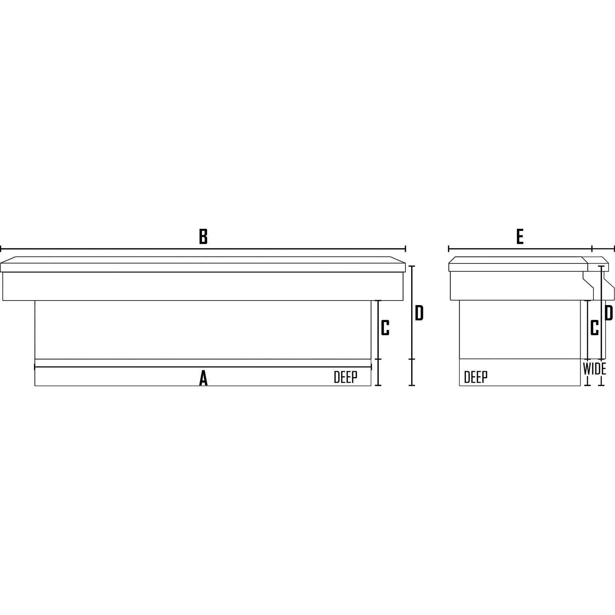 Ironton Slim Lo-Pro Aluminum Crossbed Truck Box - 70in. Box