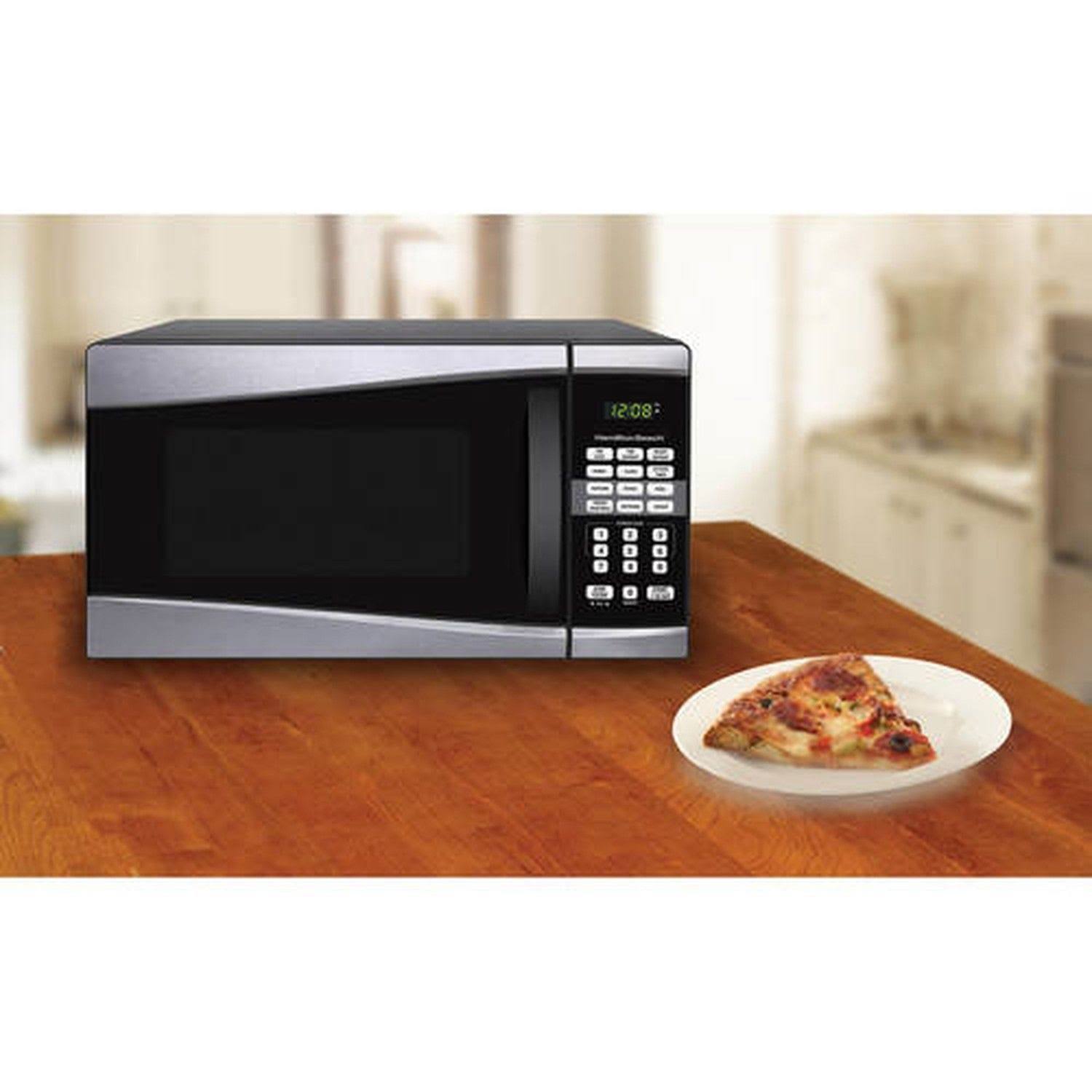 Hamilton Beach 900W Microwave - 0.9 cu ft - Stainless Steel/Silver