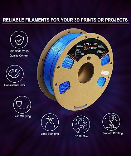 OVERTURE PLA Filament 1.75mm 3D Printer Consumables, 1kg Spool (2.2lbs), Dimensional Accuracy +/- 0.02 mm, Fit Most FDM Printer