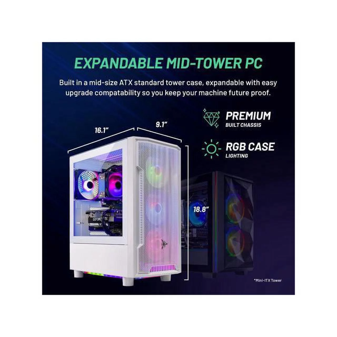 Skytech Archangel Gaming PC Desktop INTEL Core i5, RTX 4060, 1TB SSD, 16GB RAM, 600W GOLD PSU, Windows 11