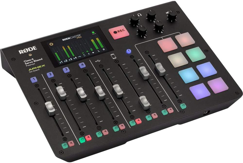 Rode RODECaster Pro Podcast Production Studio Bundle with 2x Podcast Microphone, 32GB Memory Card & 2x XLR Cable