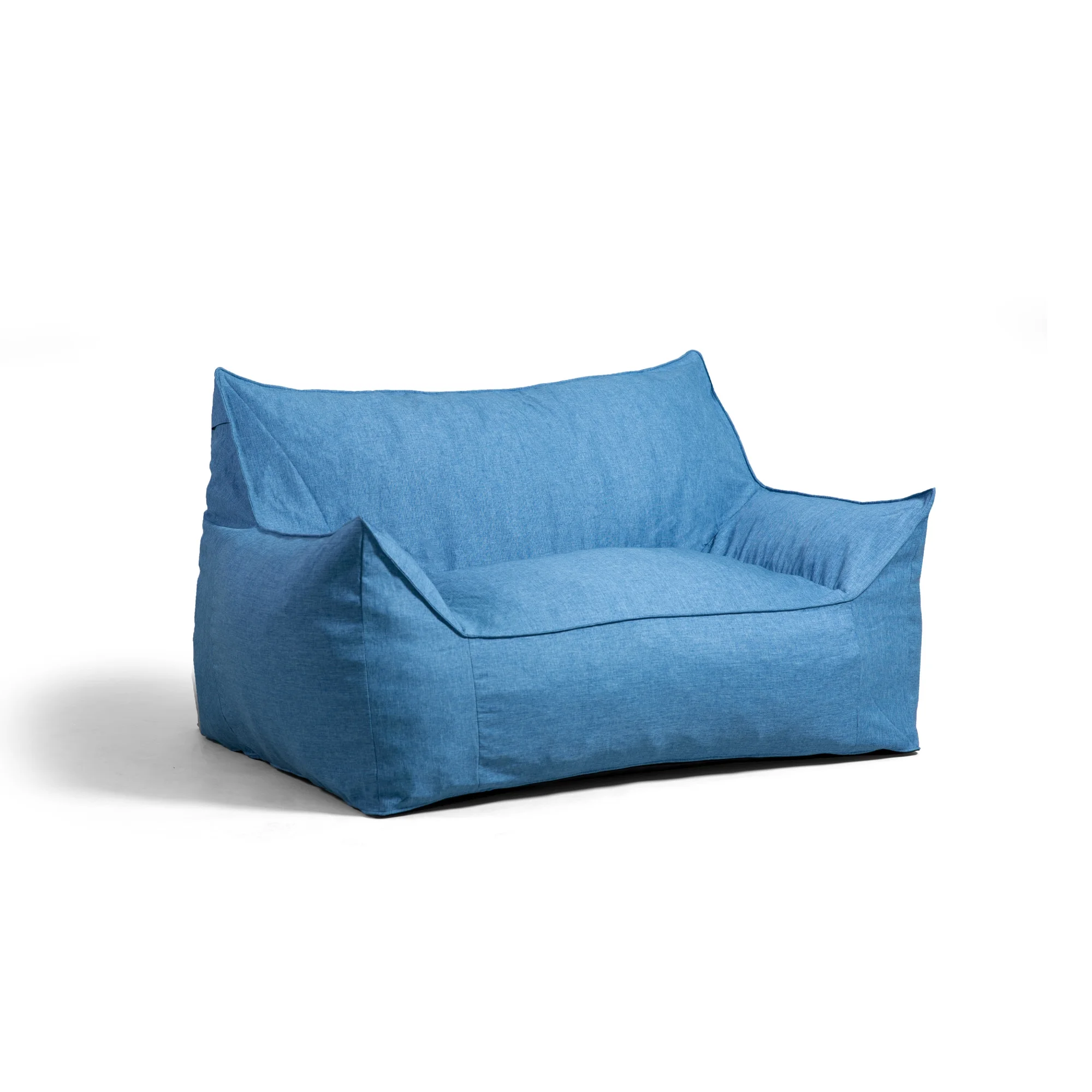 Big Joe Imperial Fufton Foam Filled Bean Bag Sofa with Removable Cover, Pacific Blue Union, Durable Woven Polyester, 5 feet Giant