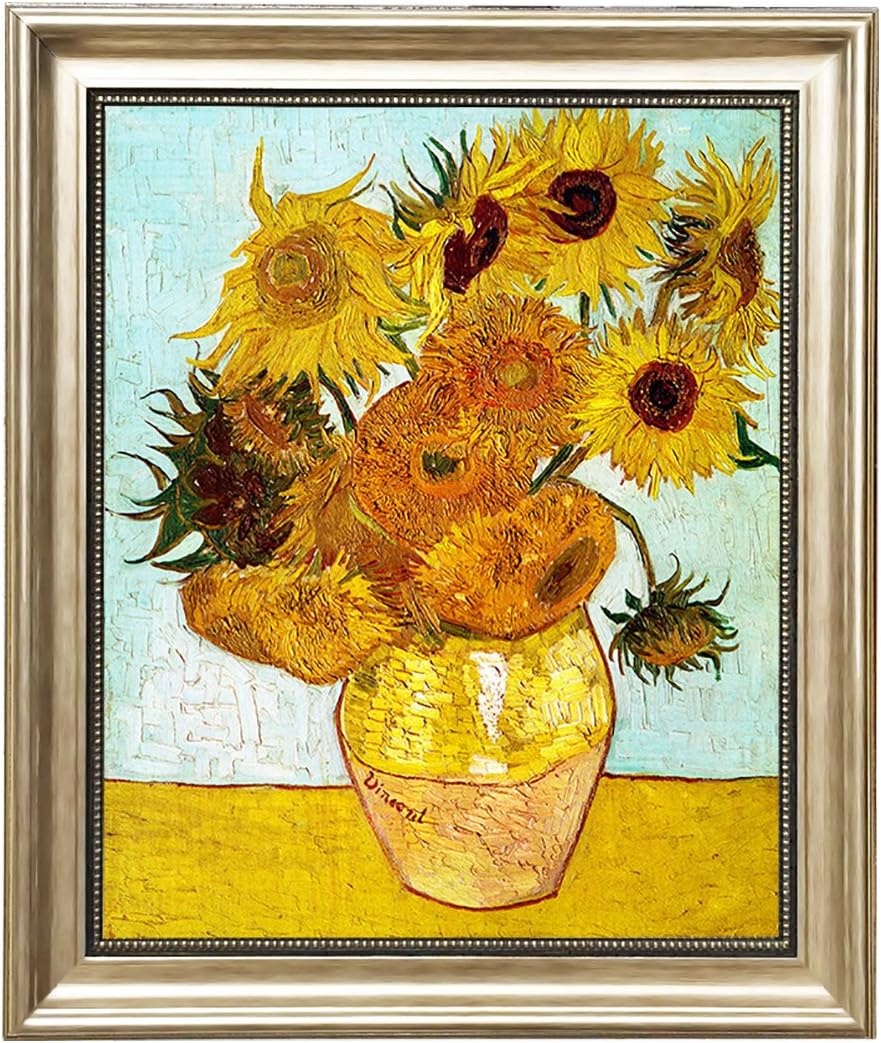 Eliteart - Starry Night Over The Rhone by Vincent Van Gogh Giclee Art Canvas Prints- Framed Size:27 3/5 x34 3/5