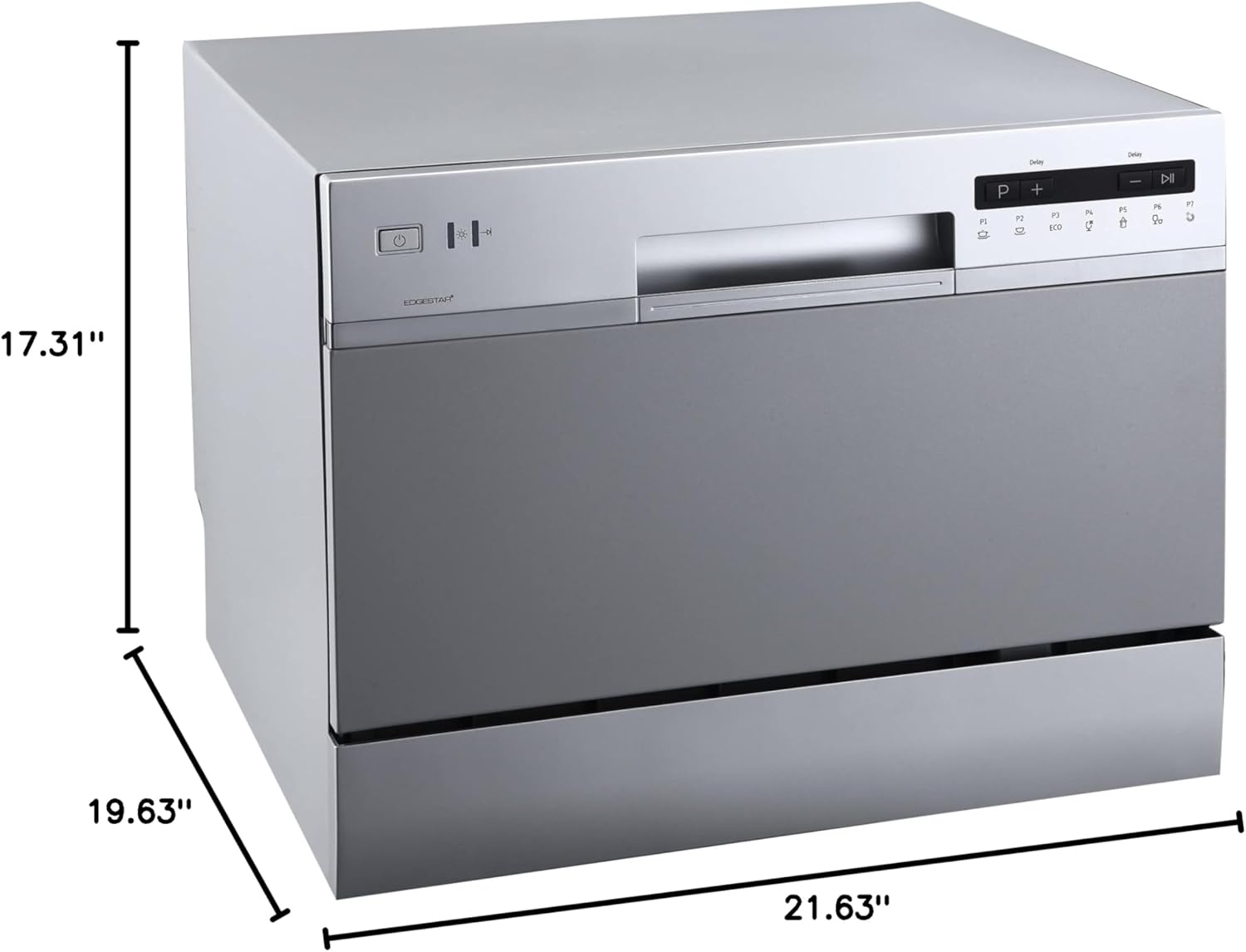 EdgeStar DWP62SV 6 Place Setting Portable Countertop Dishwasher - Silver