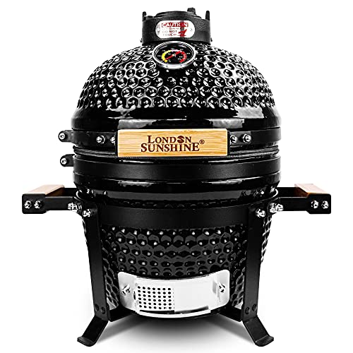 Ceramic BBQ Charcoal Kamado Grill 13 inch Portable Tabletop BBQ Grill Red