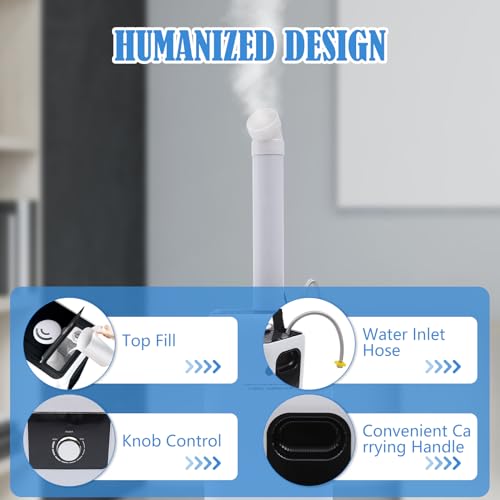 Industrial Commercial Humidifiers Whole House Humidifier Large Room Humidifier 2000ml/h 6.2Gallons Top Fill Water Tank