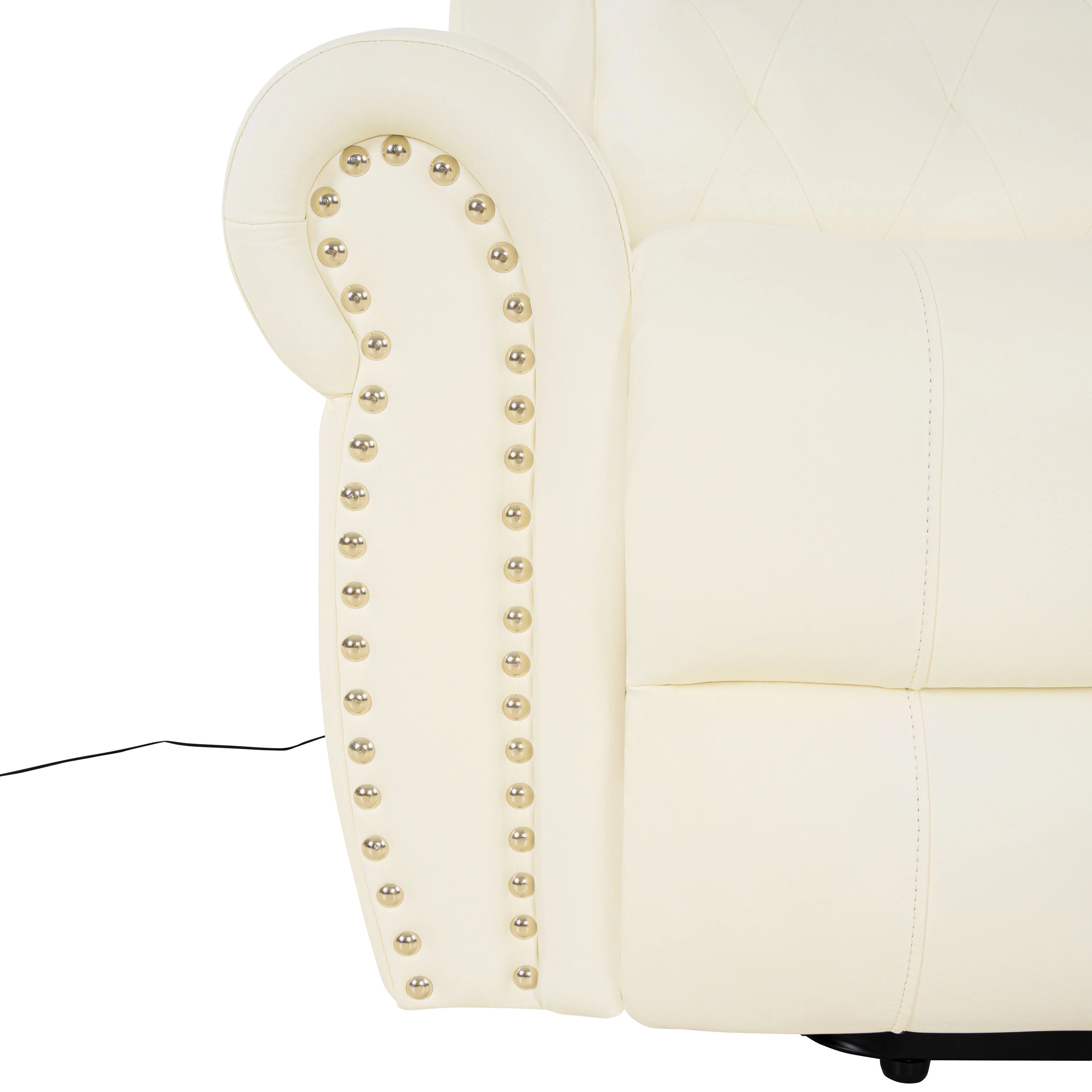 Tatiana Oversized Air Leather Power Lift Recliner Chair with Footrest. Reclining Chair with Remote Control, Premium Studded
