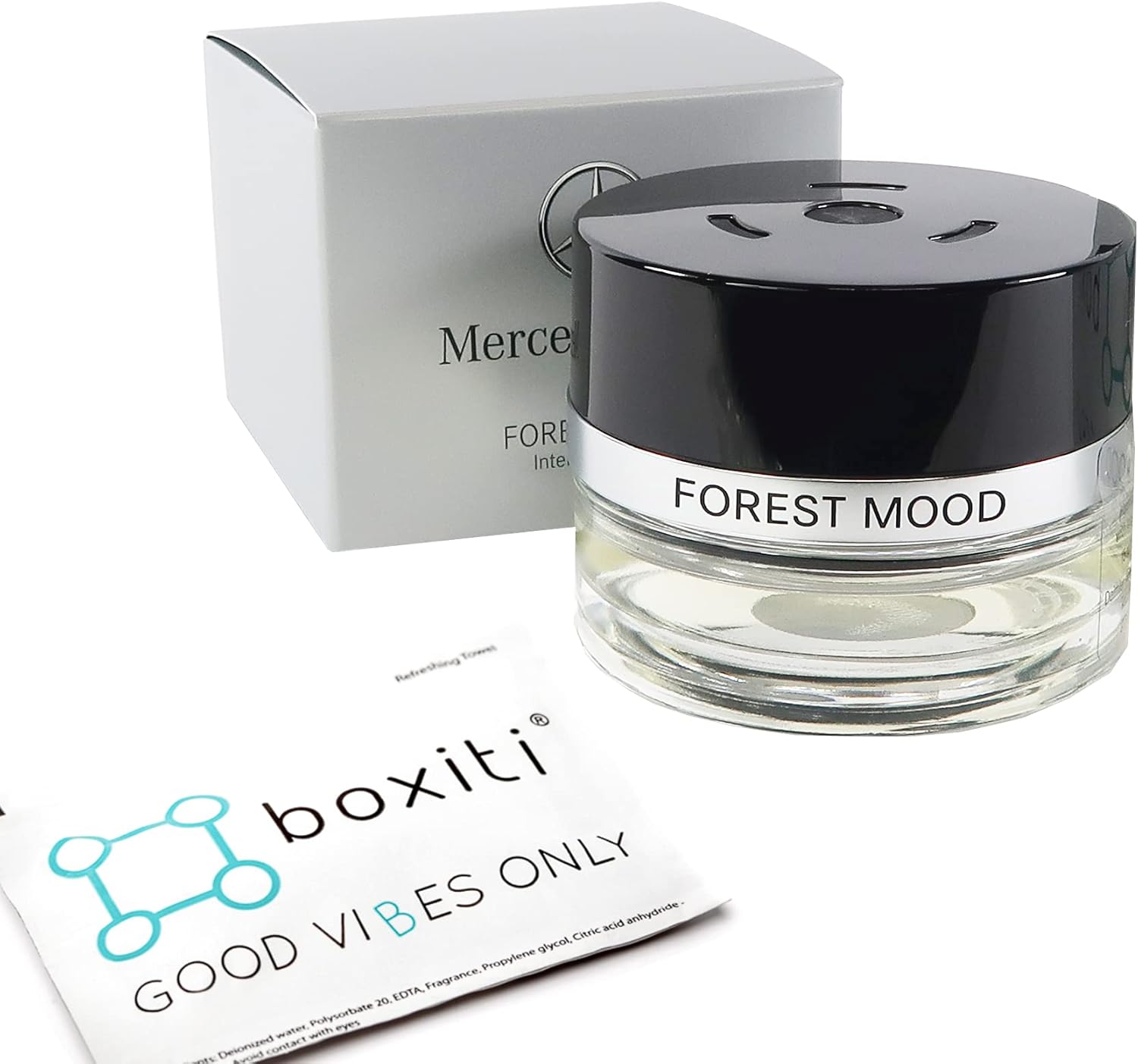 Boxiti Set – Downtown Mood for Mercedes Benz Air Freshener System, Genuine Perfume for Mercedes, Interior Cabin Fragrance for Mercedes Cars Equipped with Air Balance Package (P21) and Boxiti Wipe