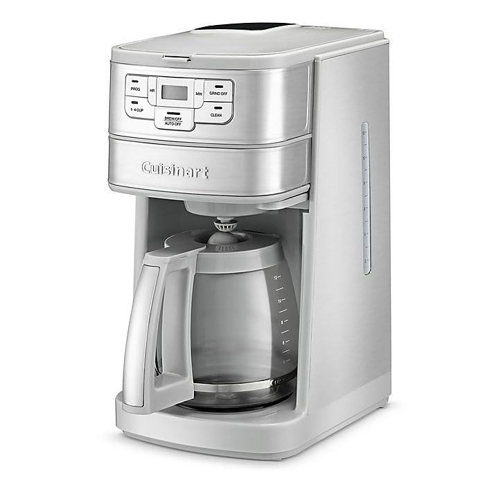 Cuisinart DGB-400 Automatic Grind and Brew 12-Cup Coffeemaker with 1-4 Cup Setting and Auto-Shutoff, Black/Stainless Steel