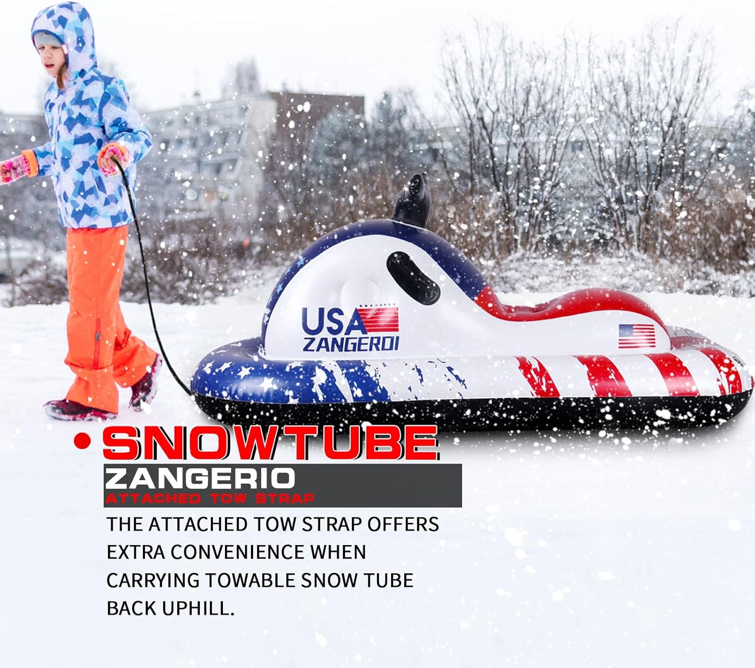Snow Tube Snow Tubes for Sledding Snow Sled for Kids Snow Sleds for Kids and Adult Snow Tubes for Sledding Kids Snow Tube Heavy Duty Inflatable Snowmobile Snow Sled Snow Tubes for Adults Pack of 2