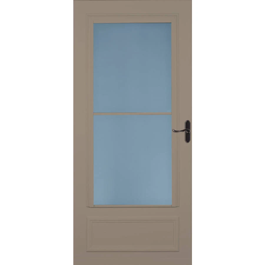 Larson Savannah 36-in x 81-in Sandstone Mid-View Universal Reversible Wood Core Storm Door in Brown | 37085092