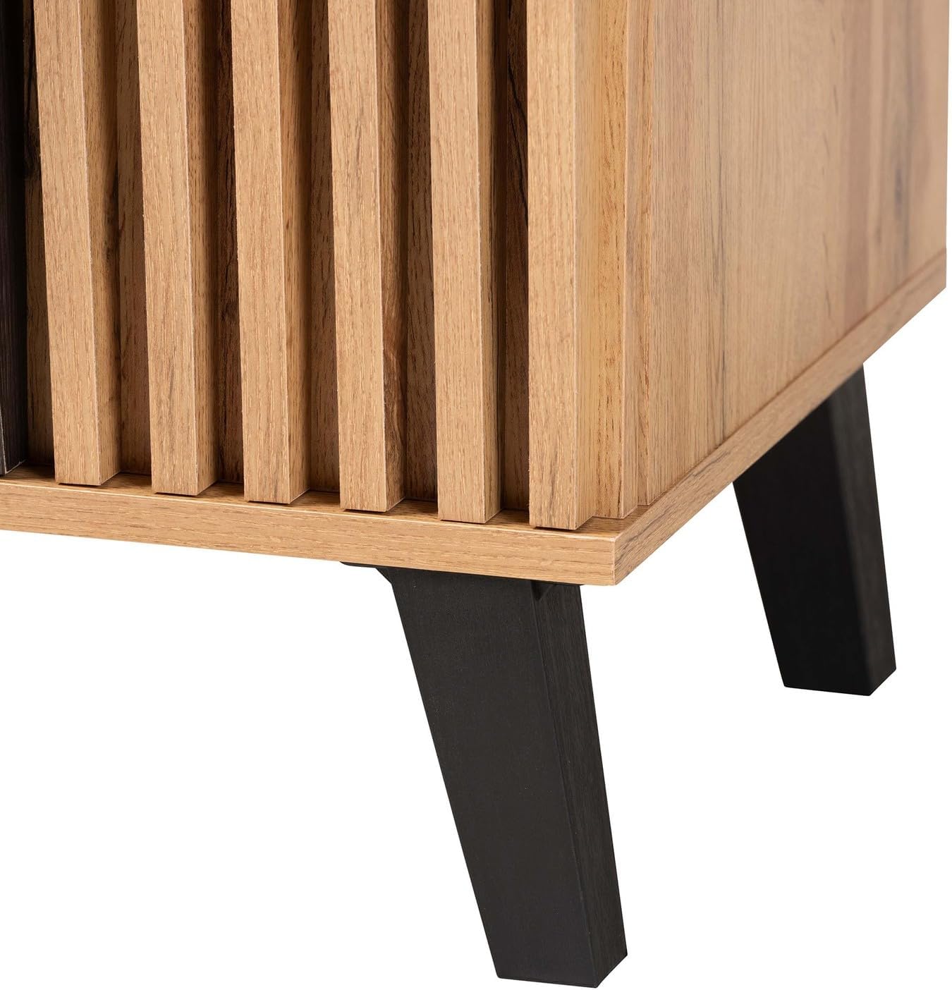 Baxton Studio Bergen Two-Tone Espresso and Brown Wood 2-Door Storage Cabinet