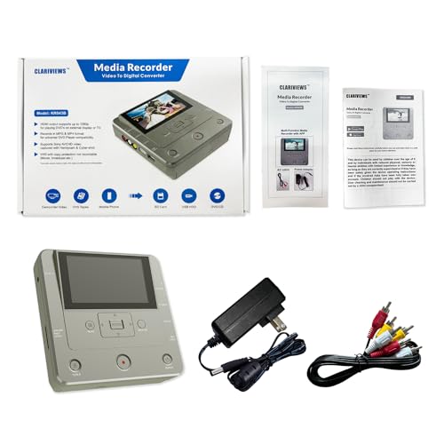 VHS to DVD Recorder, TV to USB Device or SD Card or HDD Recorder, Smart Phone WiFi to DVD/USB/SD/HDD Copy, WiFi APP Media Recorder【Comes with 10 Free DVD-R 】