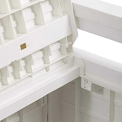 Foreverspring UV Weather Resilient Lockable Box Chest Bench for Outdoor Pool Patio Furniture and Deck Storage Bin, 70 Gallon, White
