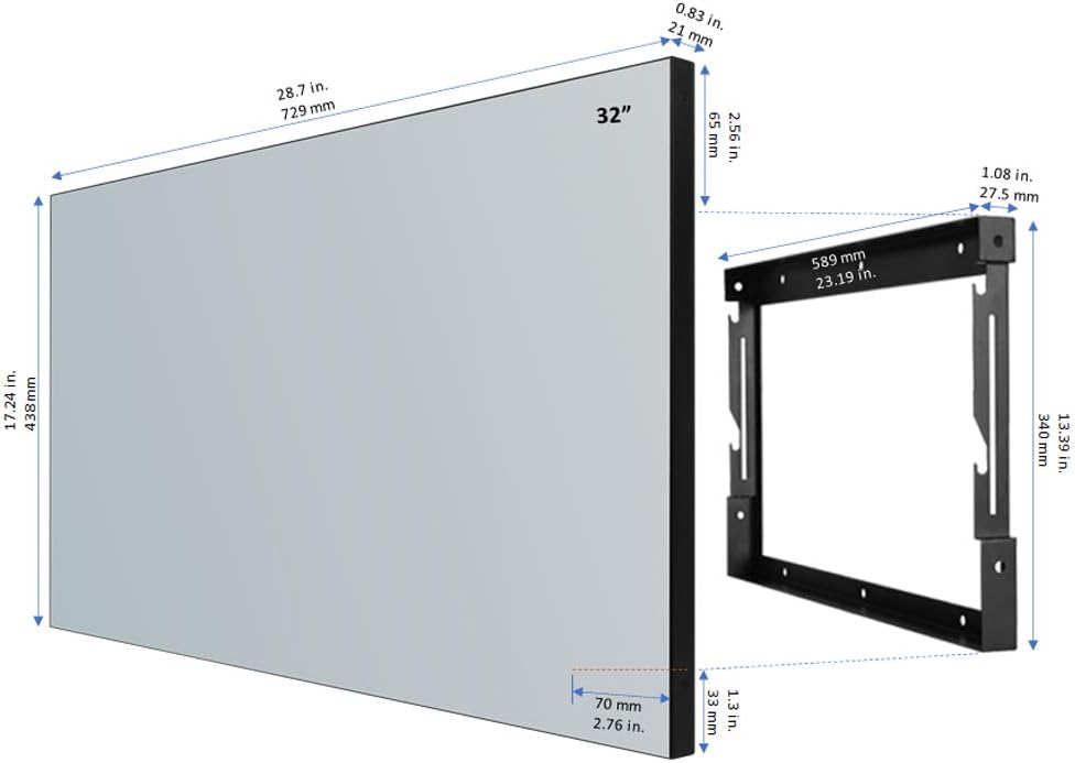 elecsung Smart Mirror Bathroom TV 1080P Waterproof Android System with Integrated HDTV(ATSC) Tuner and Wi-Fi, M32, Model 2023