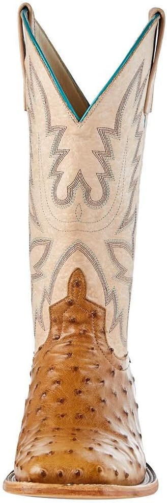 Women's Top Hand Antique Saddle Full Quill Ostrich Cowgirl Boot Brown 10 B