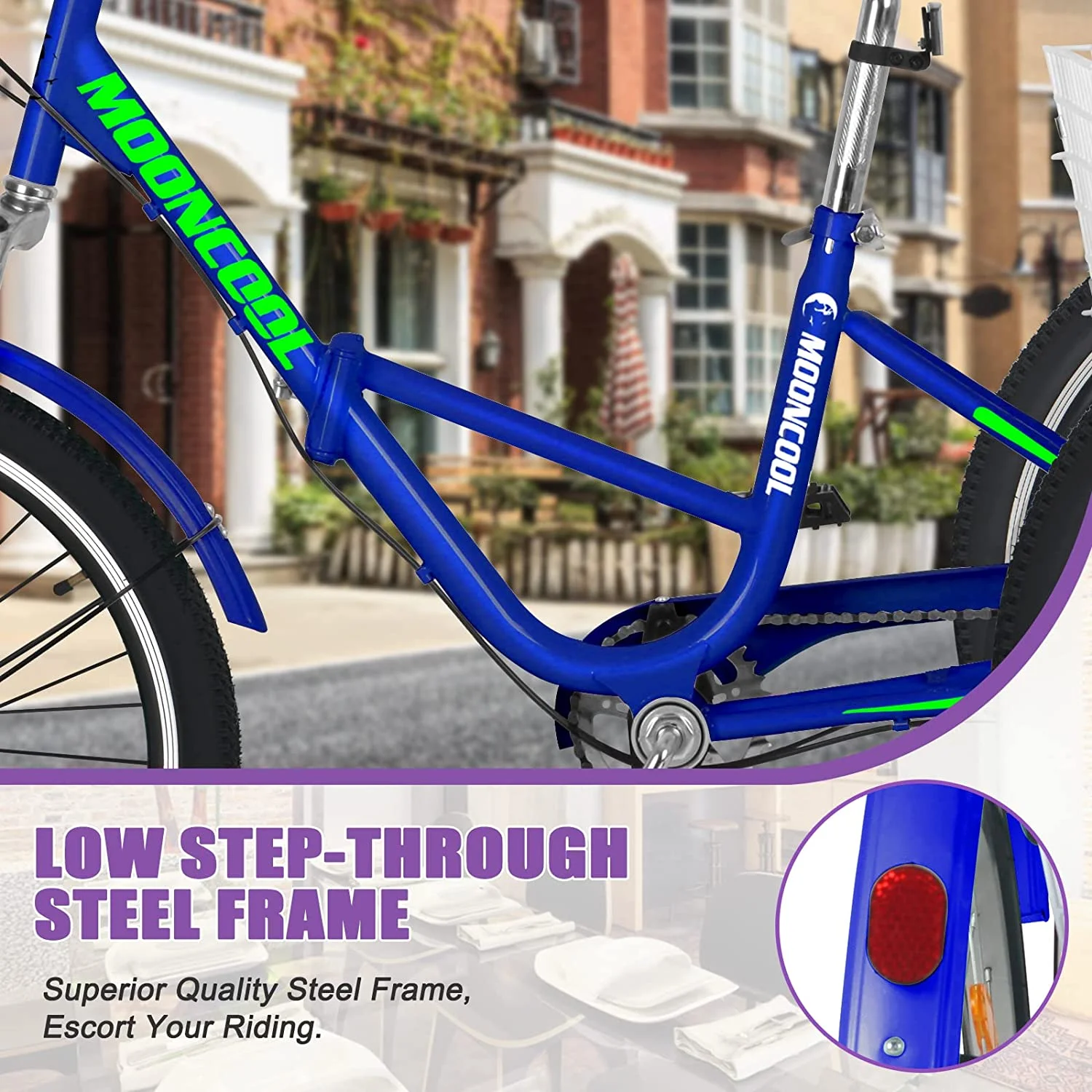 ABORON 20/24/26 inch 7 Speed Adult Folding Tricycles with Basket, 3-Wheels Cruiser Bike, Camping Folding Trikes for Women, Men, Seniors