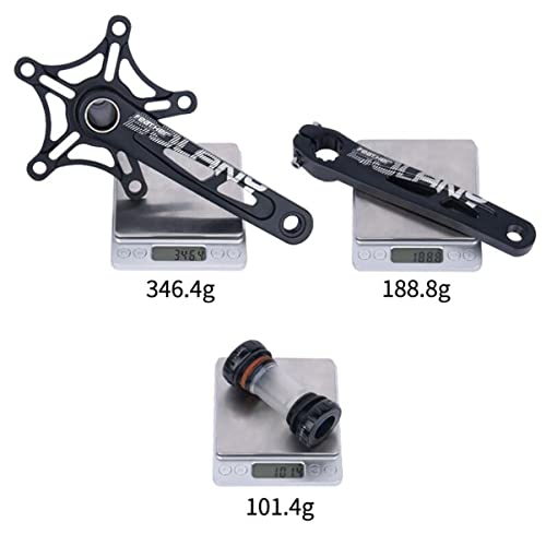 Folding Road Bicycles Crank Arm Set 170mm 130 BCD Crank Arm Set Hollow Integrated Crankset with BB Single Chainring (Color : Colorful A)
