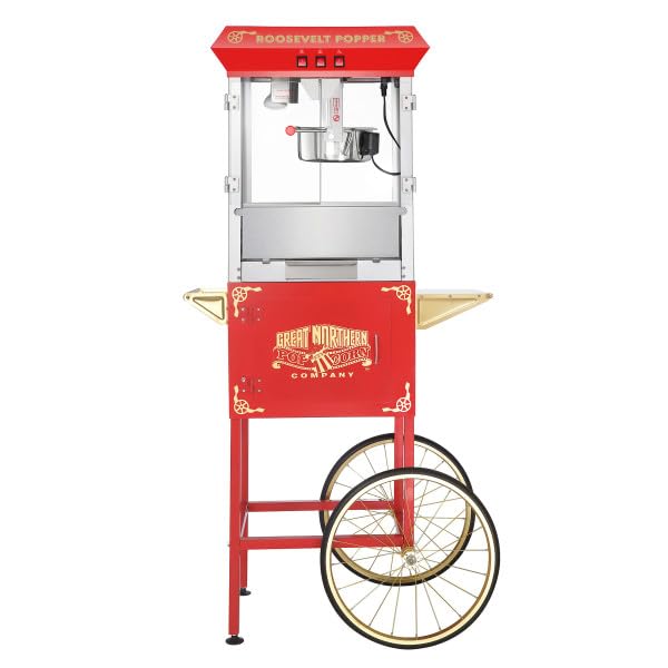 6010 Great Northern Red 8oz Roosevelt Antique Countertop Style Popcorn Popper Machine