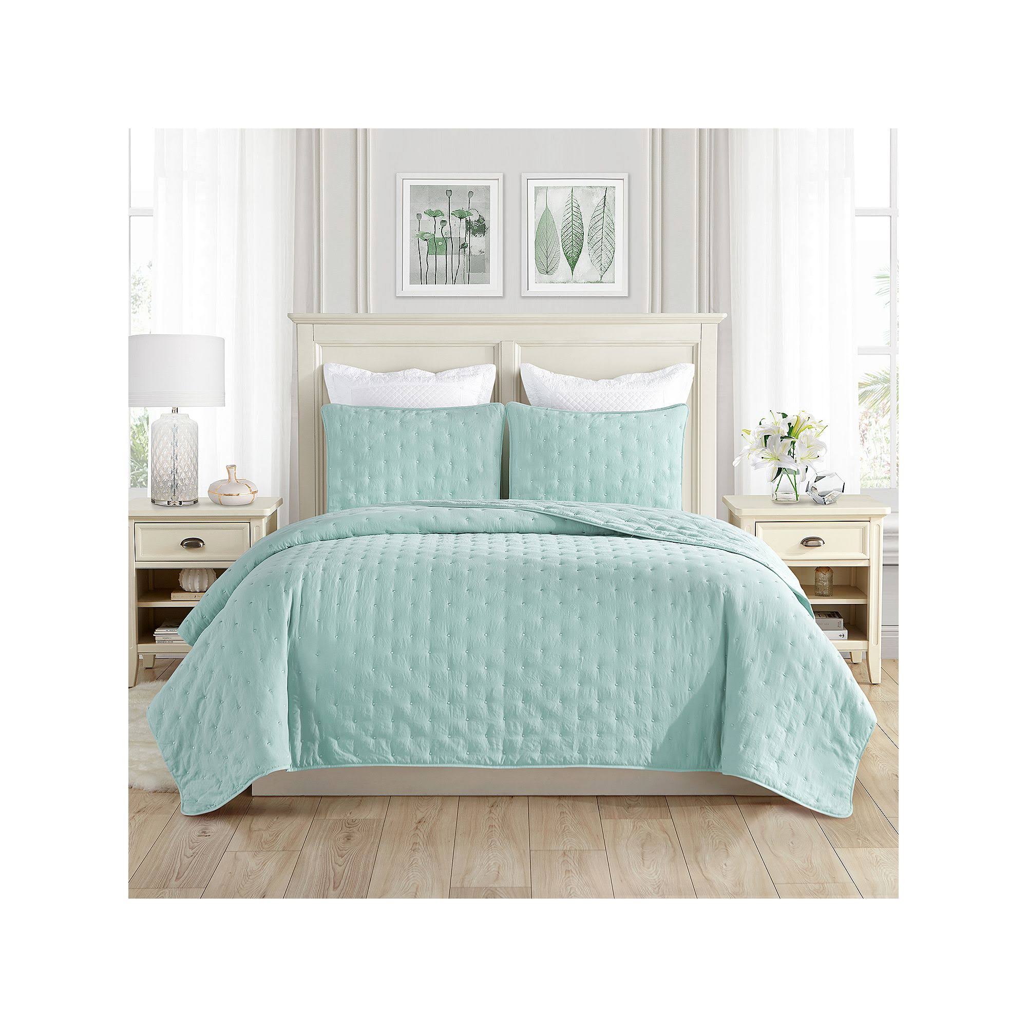 Swift Home 3PC Lightweight Quilt Bed Set - Mint - Size: Full/Queen