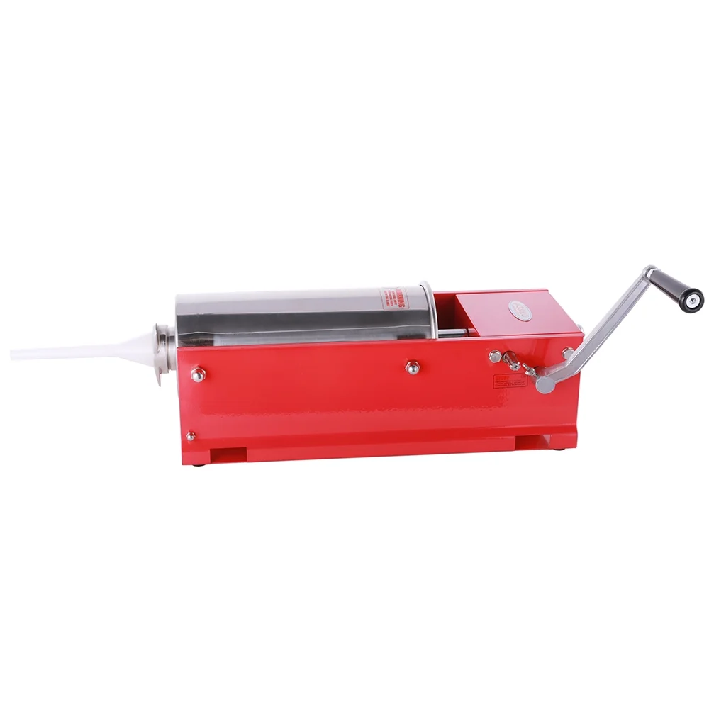 HAKKA 11 Lbs(5liter) Sausage Stuffer 2 Speed Steel Horizontal Sausage Stuffer Maker
