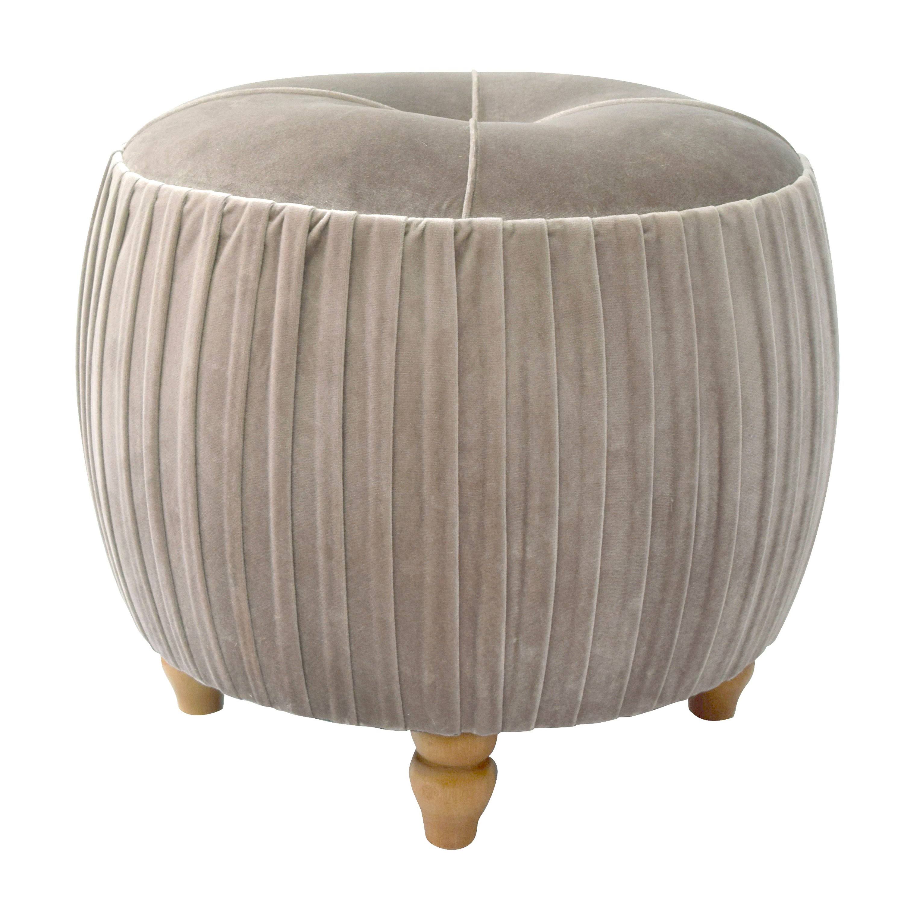 New Pacific Direct Helena Velvet Small Round Ottoman