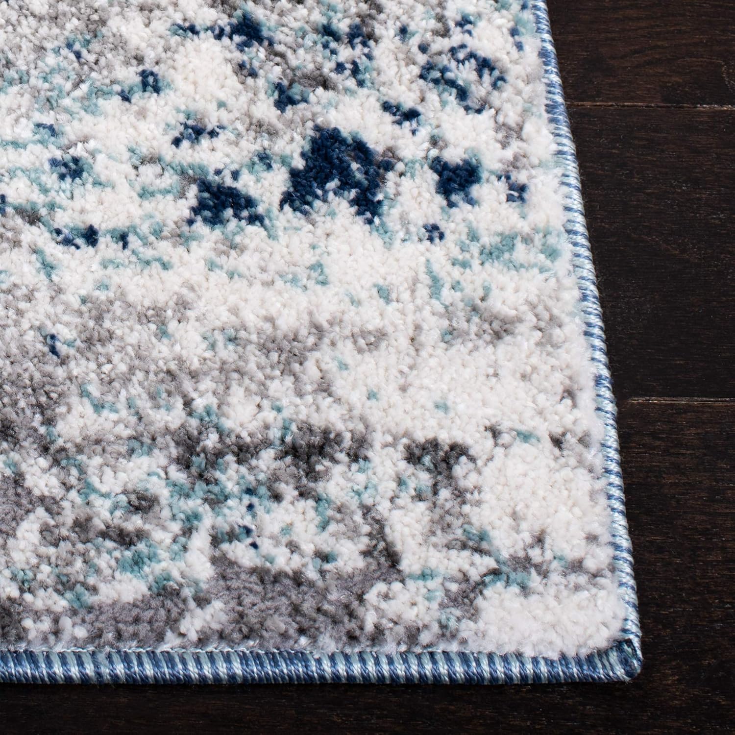 SAFAVIEH Aston Collection 12' x 15' Light Blue/Grey ASN705M Modern Abstract Non-Shedding Living Room Dining Bedroom Area Rug