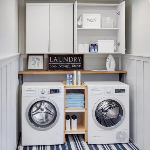 FIMELLO 30" Laundry Room Wall Cabinet with Adjustable Shelf, Large Wall Storage Cabinet, White Wall Cabinet with Doors, Upper Kitchen Cabinet, Cabinets for Laundry, Bathroom, Kitchen -White