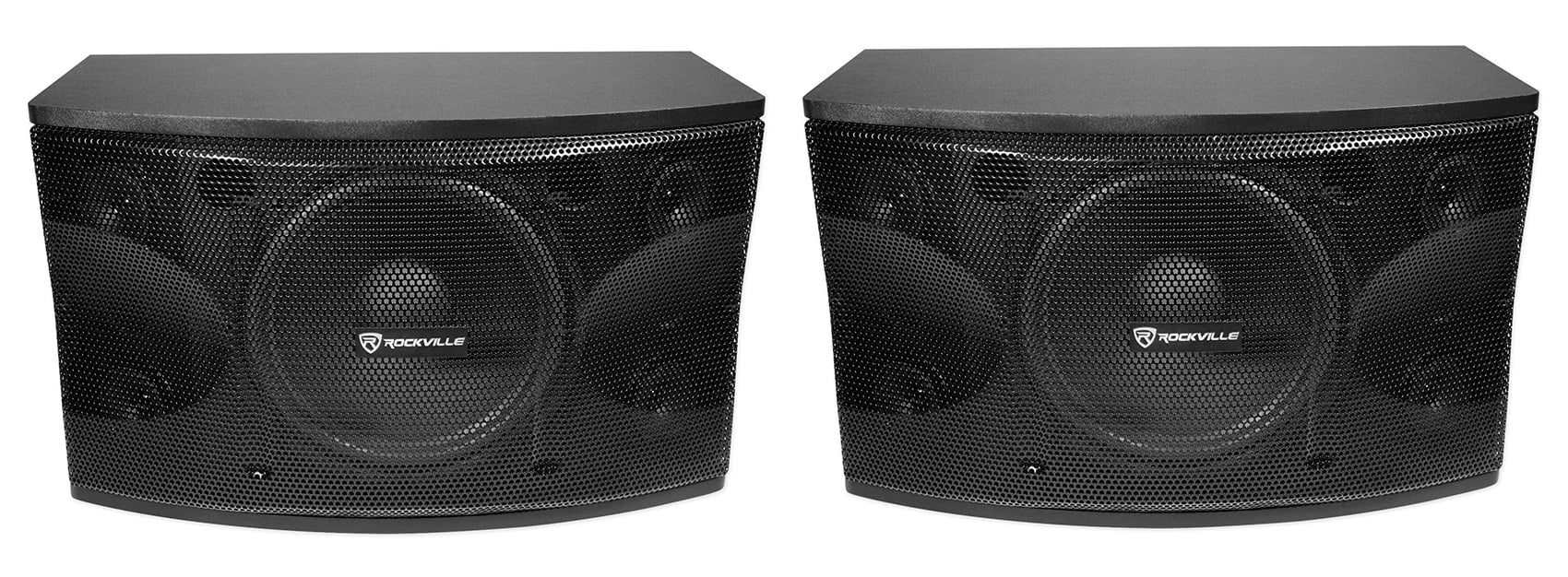 (2) Rockville KPS12 12" 3-Way 1600w Karaoke/Pro Speakers+Amplifier+Wireless Mics